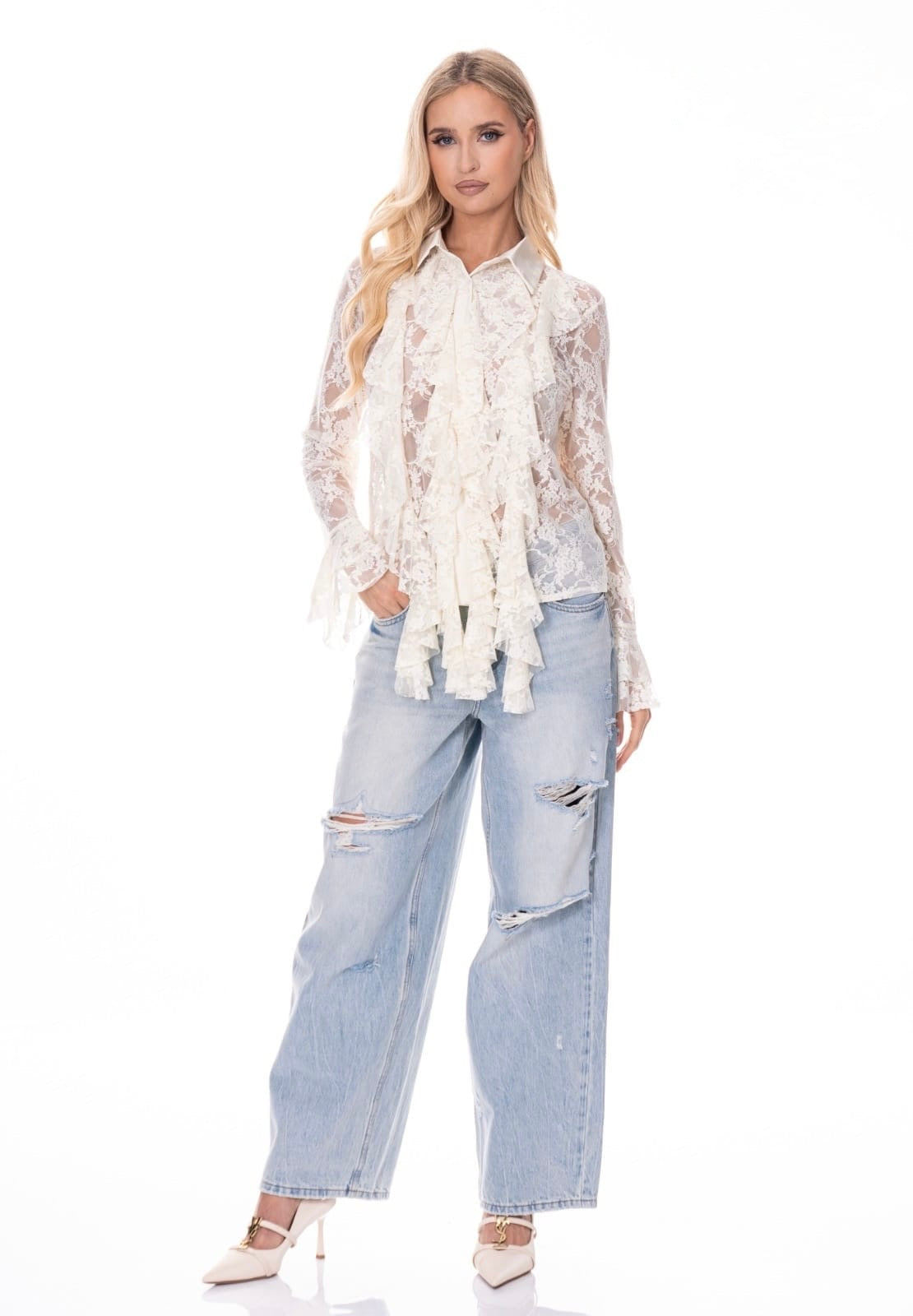 Beige Lace Blouse