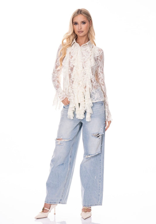 Beige Lace Blouse