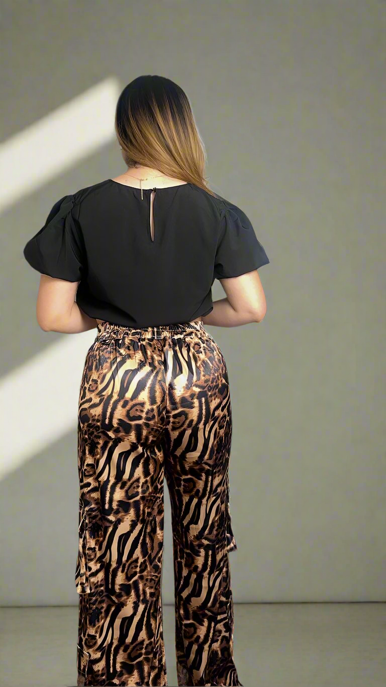 Satin Cheetah Cargos