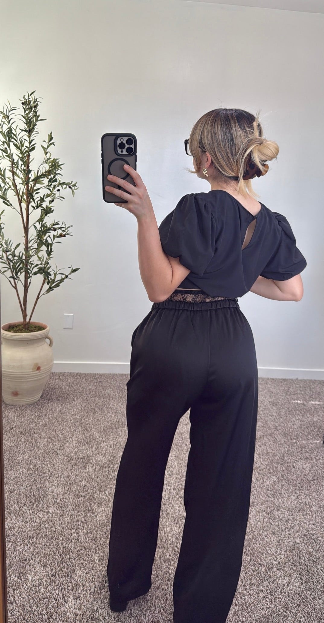 Lace Satin Pants
