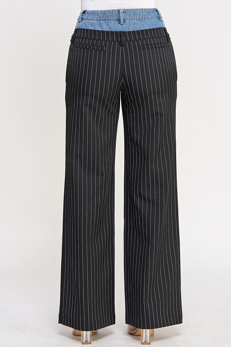 Black Double Waist Pants