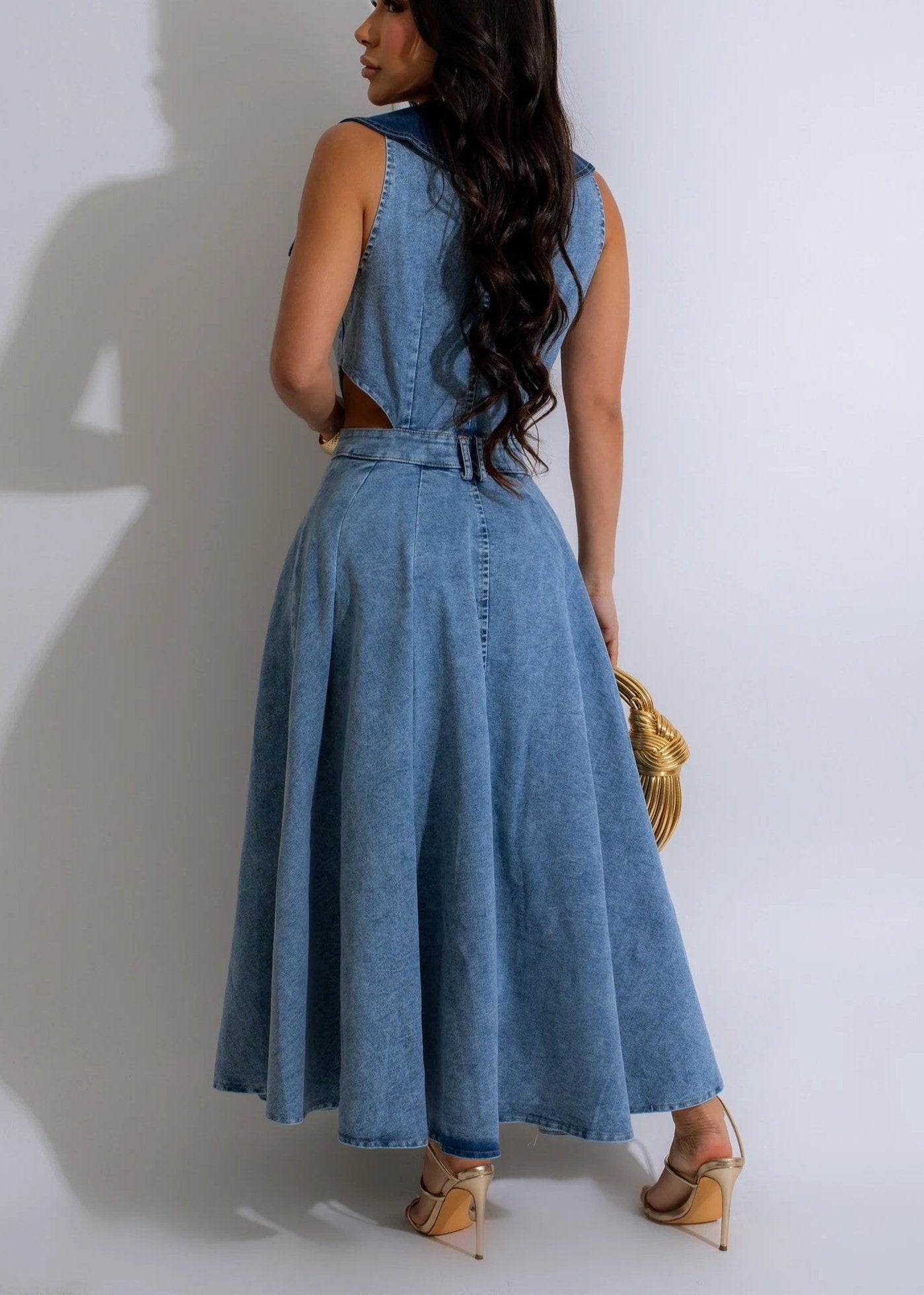 Denim Block Dress