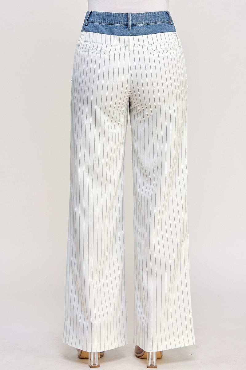 White Double Waist Pants