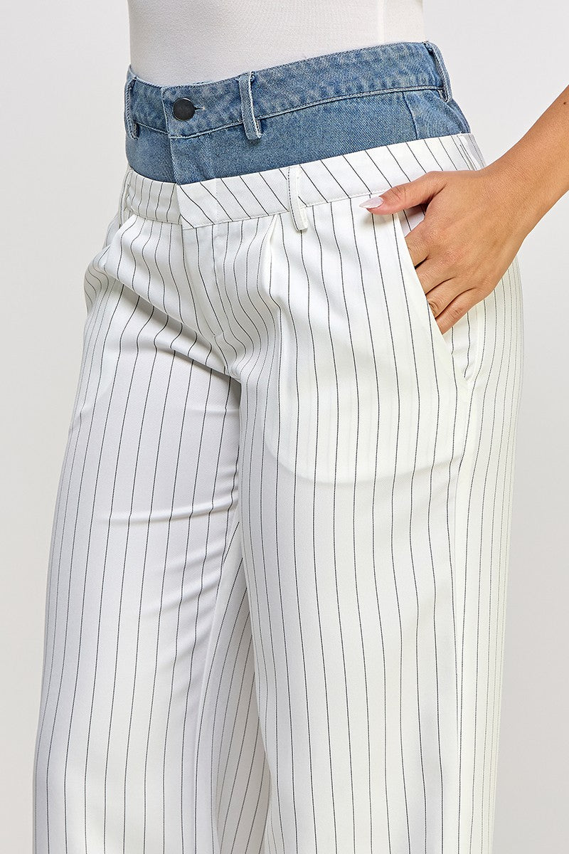 White Double Waist Pants