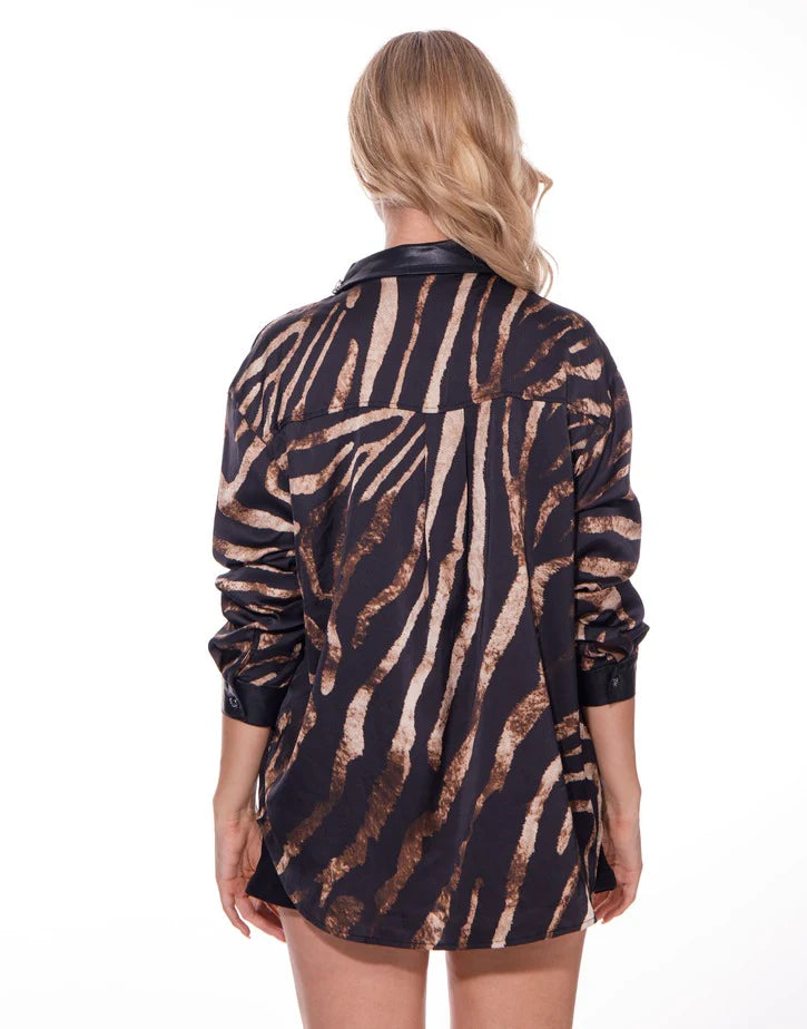 Zebra Rhinestone Blouse